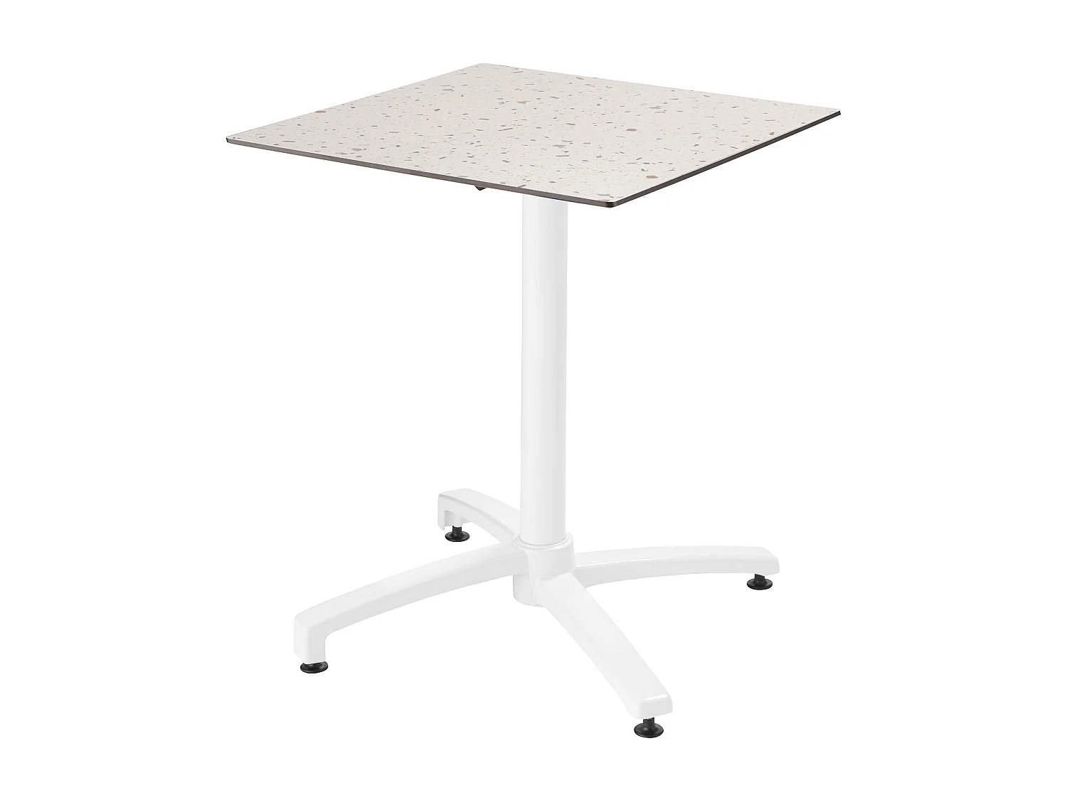 Mesa de jardín de terrazo laminado y 2 sillas color topo