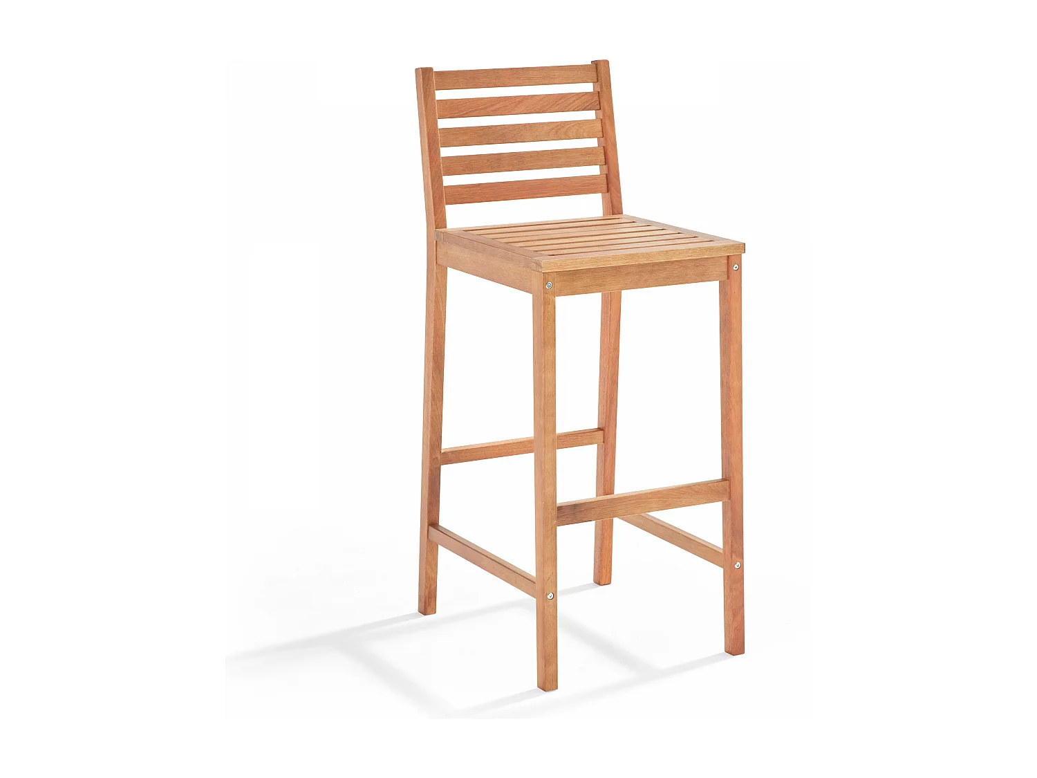 Table de terrasse haute en bois et 4 tabourets