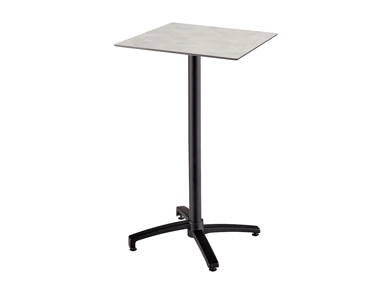 Ensemble table haute stratifié béton gris et 2 chaises hautes gris