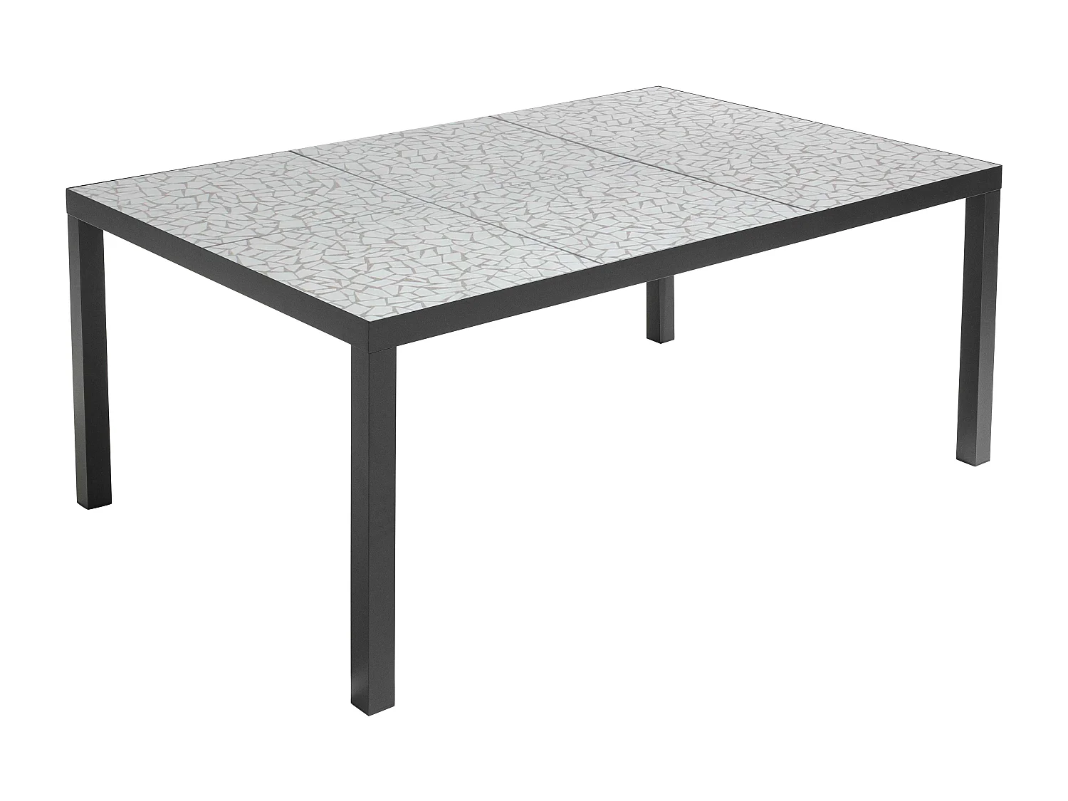 Ensemble table de jardin en céramique effet mozaic avec 10 chaises  - Tivoli