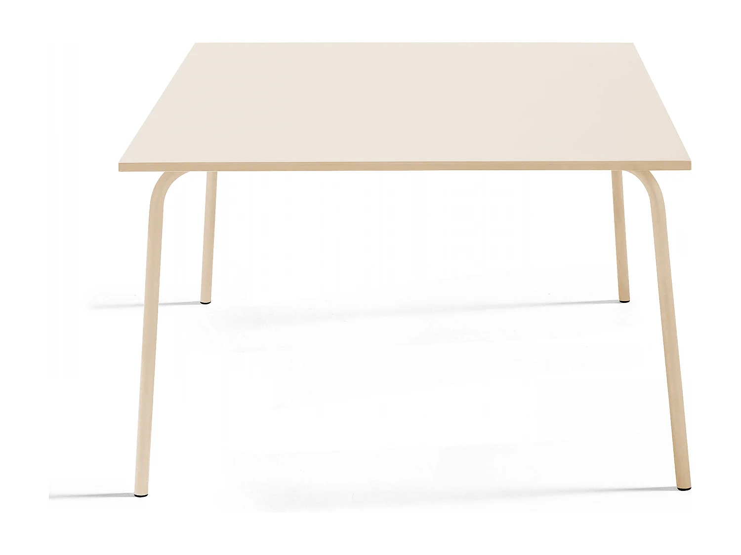 Ensemble table de jardin carrée et 8 fauteuils en métal ivoire - Palavas