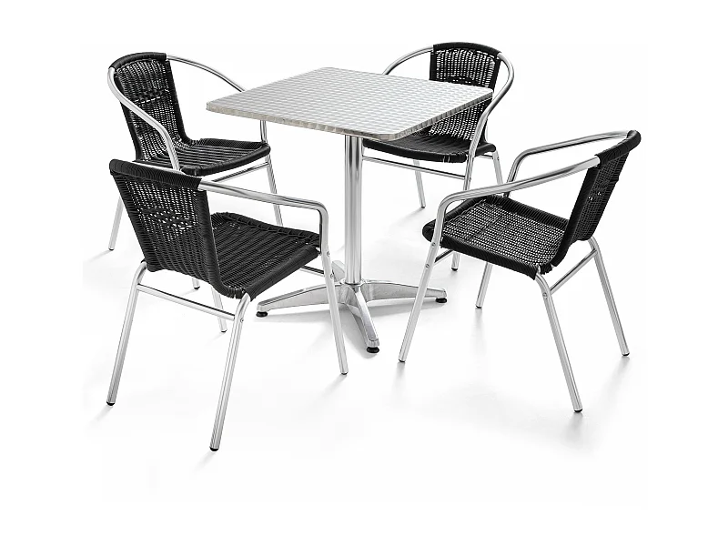 Salon de jardin en aluminium 4 places