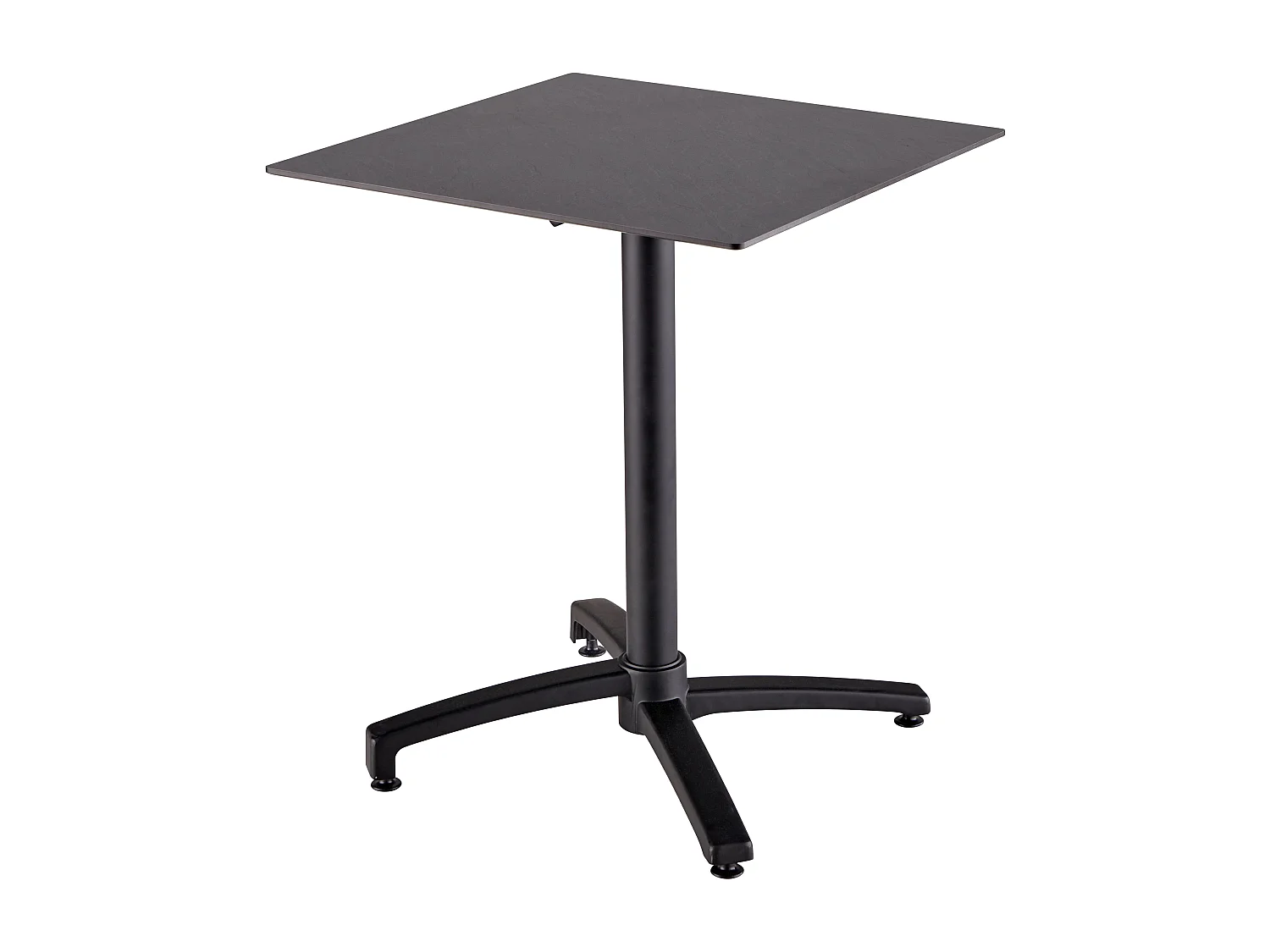 Ensemble table de terrasse stratifié ardoise gris et 4 fauteuils gris