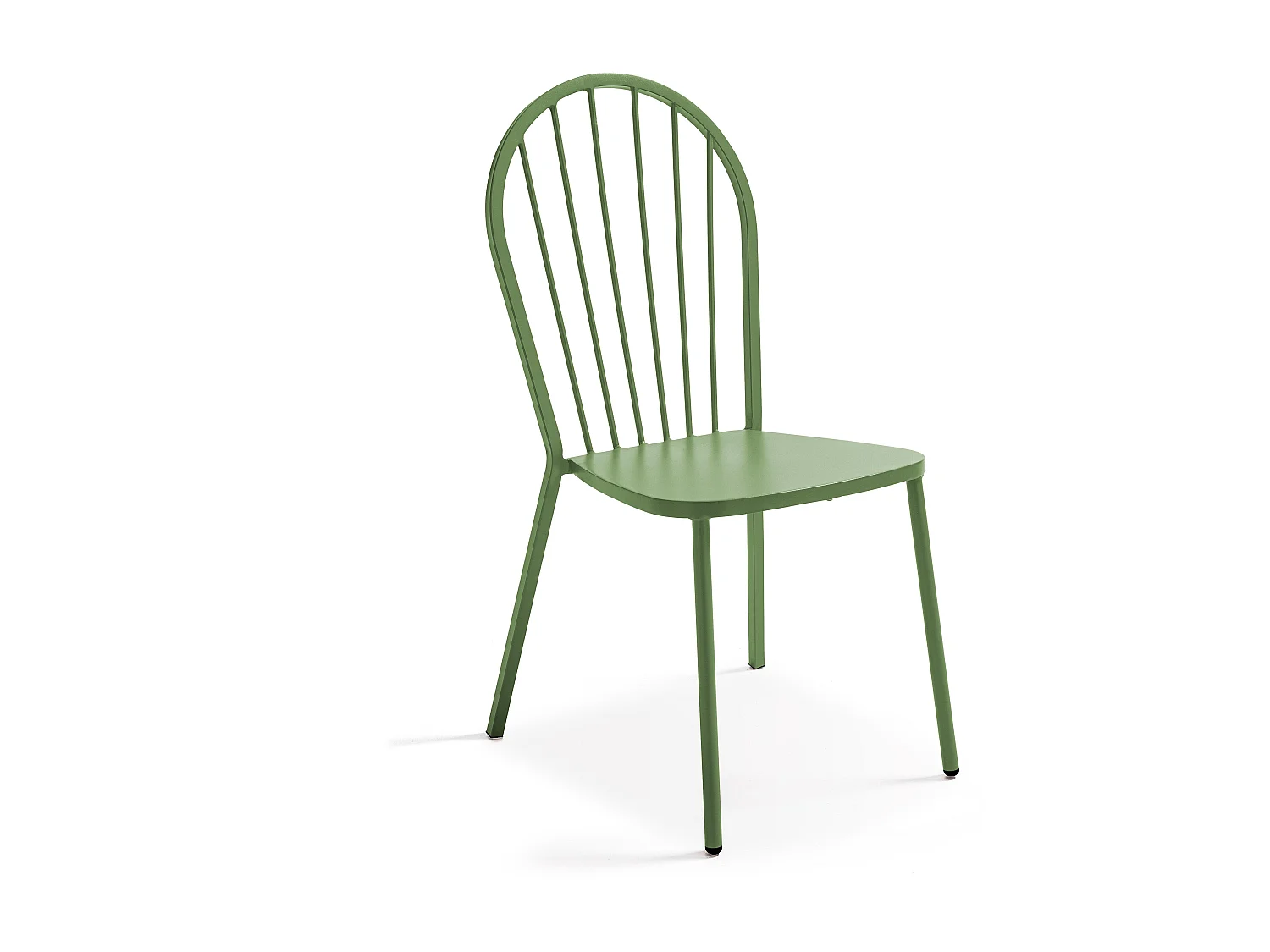 Ensemble table de jardin bistrot et 2 chaises en acier vert cactus - Palavas