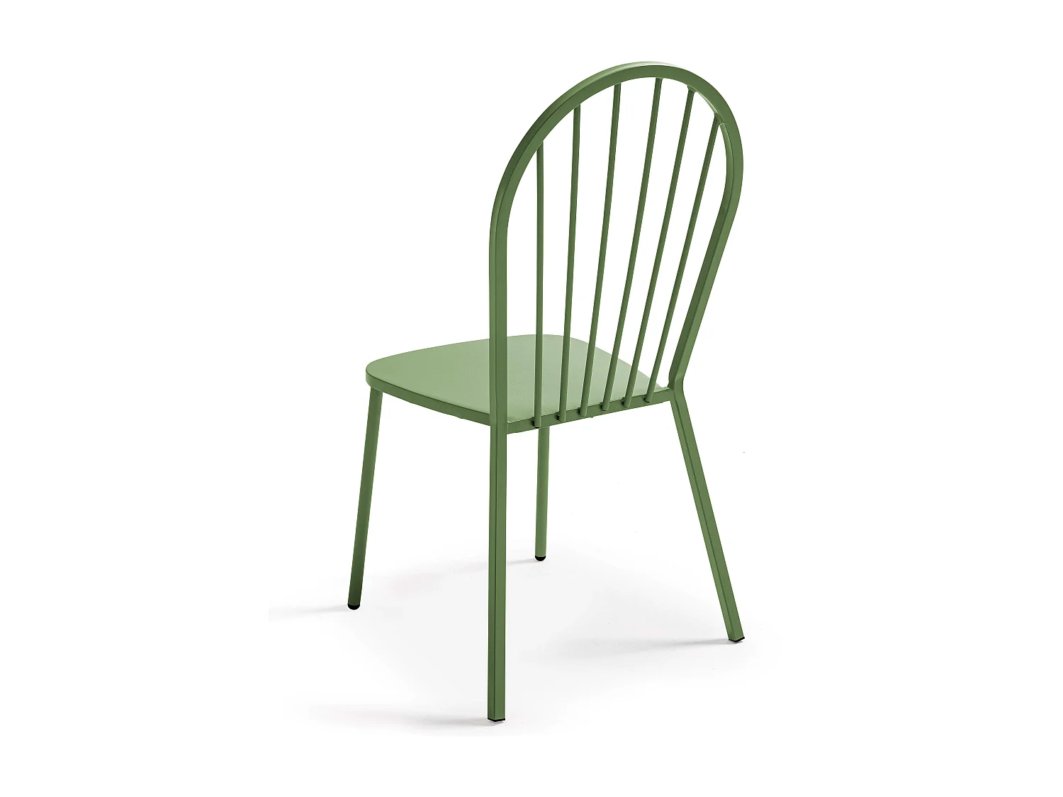 Ensemble table de jardin bistrot et 2 chaises en acier vert cactus - Palavas