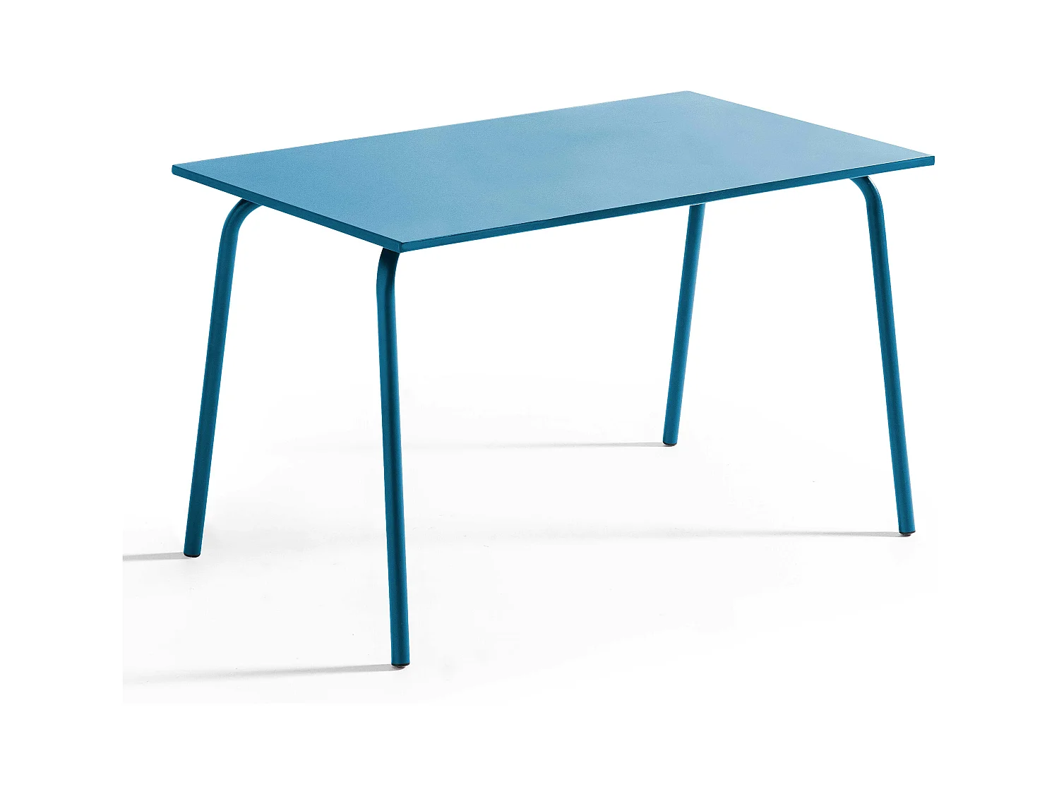Ensemble table de jardin et 4 fauteuils en métal bleu pacific - Palavas