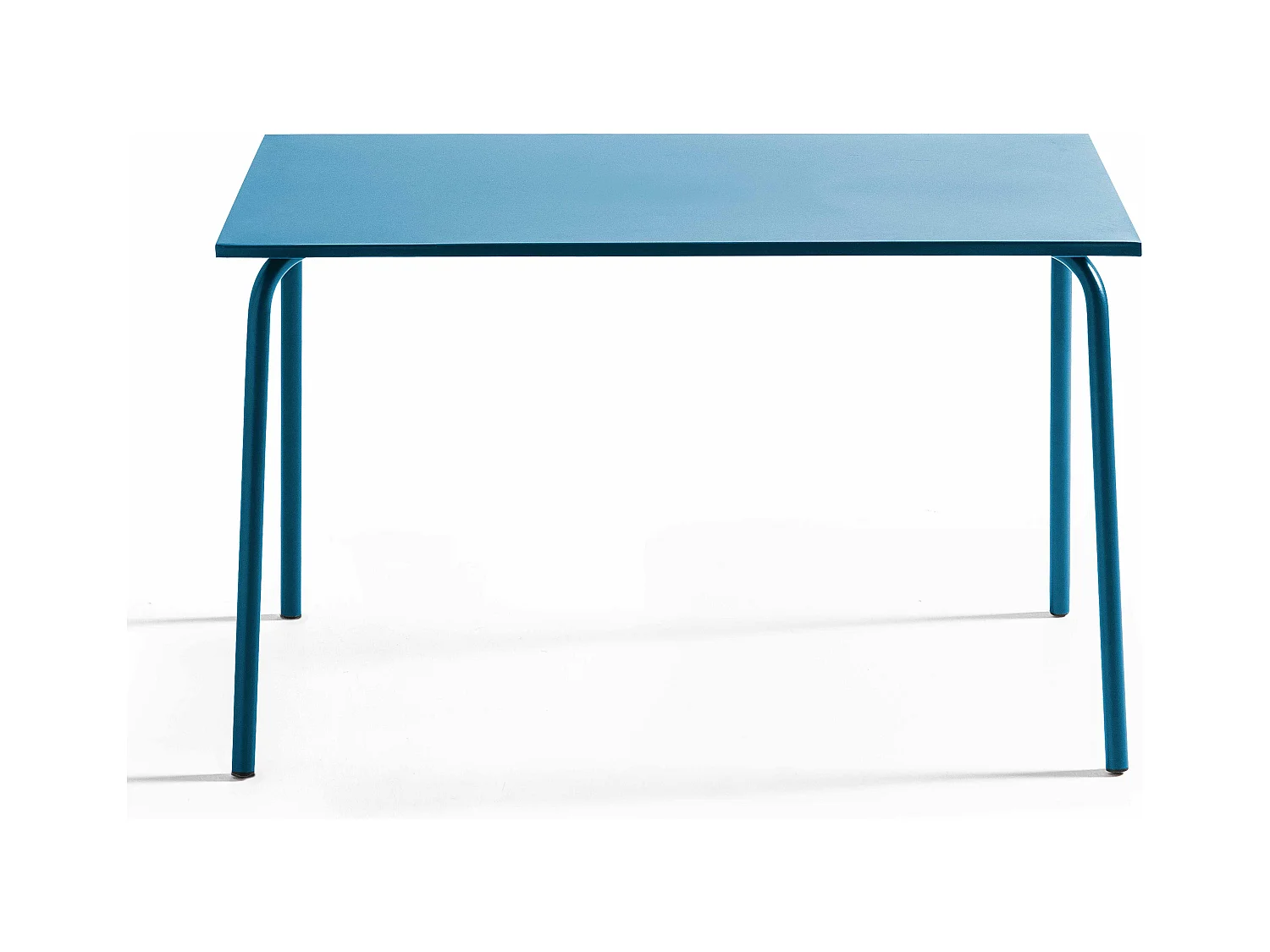 Ensemble table de jardin et 4 fauteuils en métal bleu pacific - Palavas