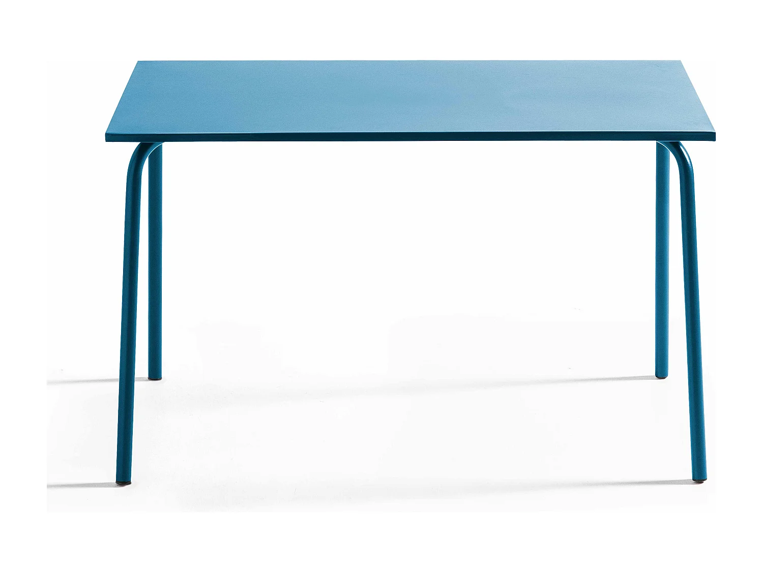 Ensemble table de jardin et 4 fauteuils en métal bleu pacific - Palavas