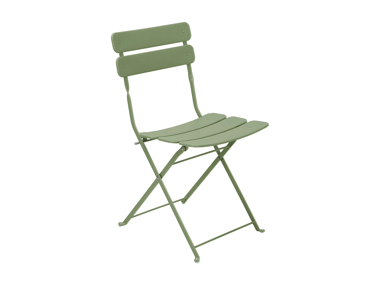 Table de terrasse ronde pliante et 2 chaises pliantes vert tilleul