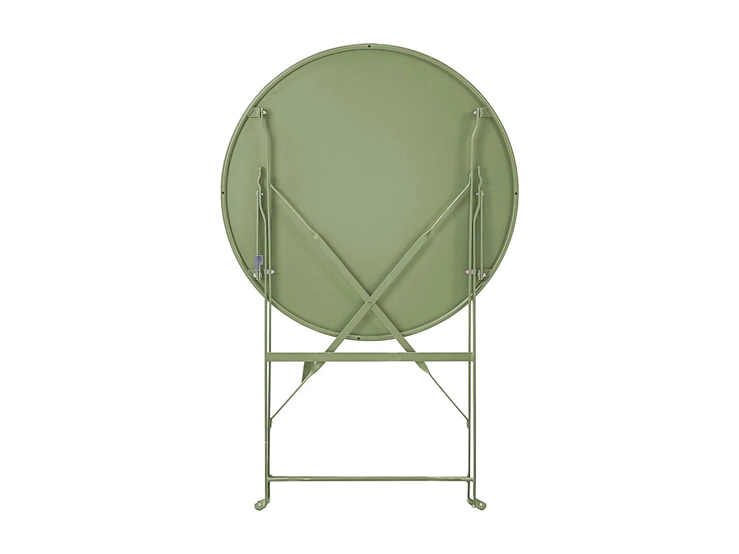 Table de terrasse ronde pliante et 2 chaises pliantes vert tilleul