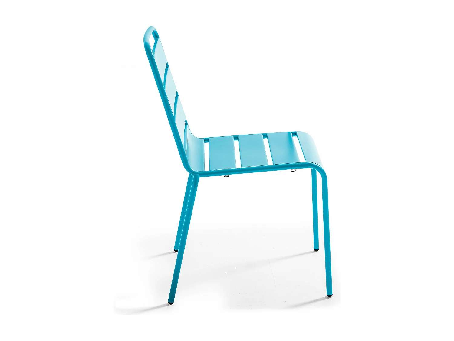 Ensemble table de jardin et 8 chaises en métal bleu - Palavas
