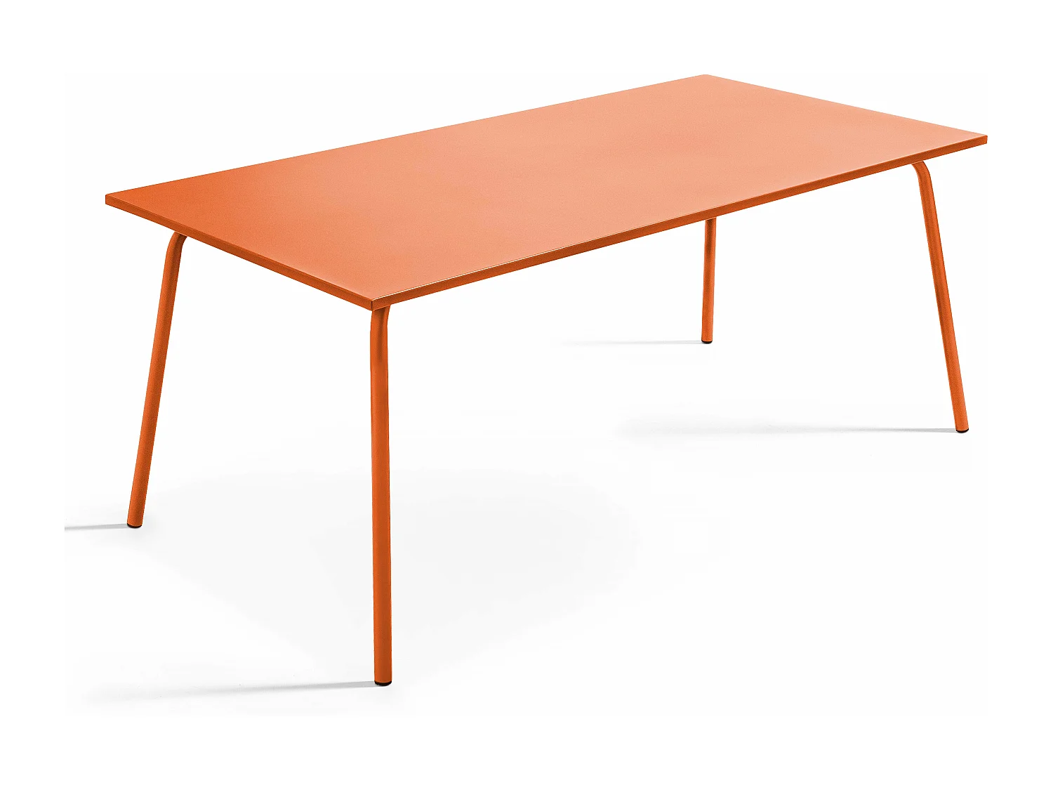 Ensemble table de jardin et 8 chaises en métal orange - Palavas