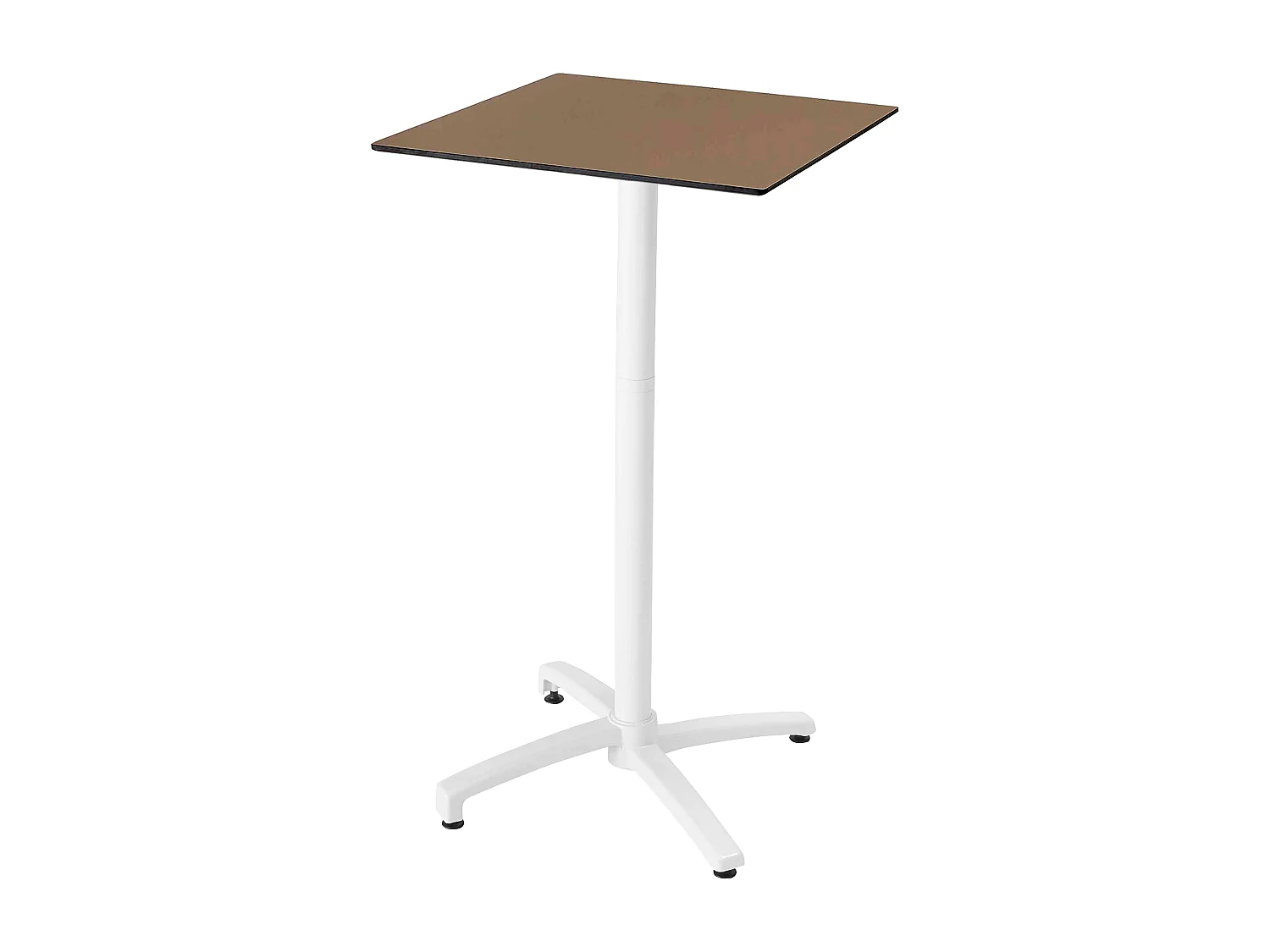 Ensemble table stratifié haute taupe et 2 chaises hautes blanc