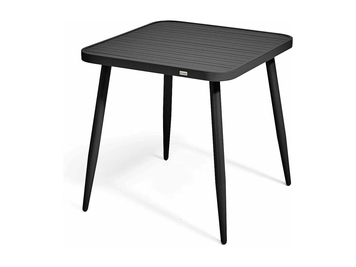 Ensemble table de jardin et 4 fauteuils en aluminium/bois noir
