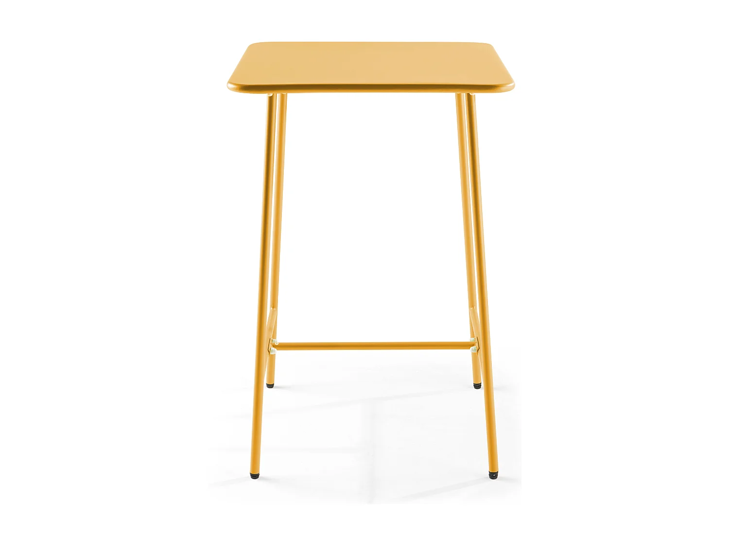 Ensemble table de bar et 4 chaises hautes en métal jaune - Palavas