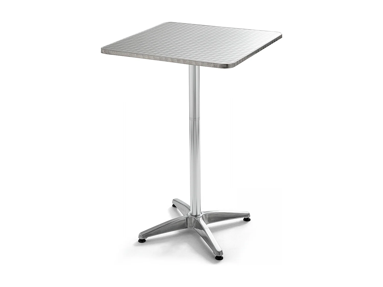 Table de jardin mange-debout et 4 chaises aluminium gris