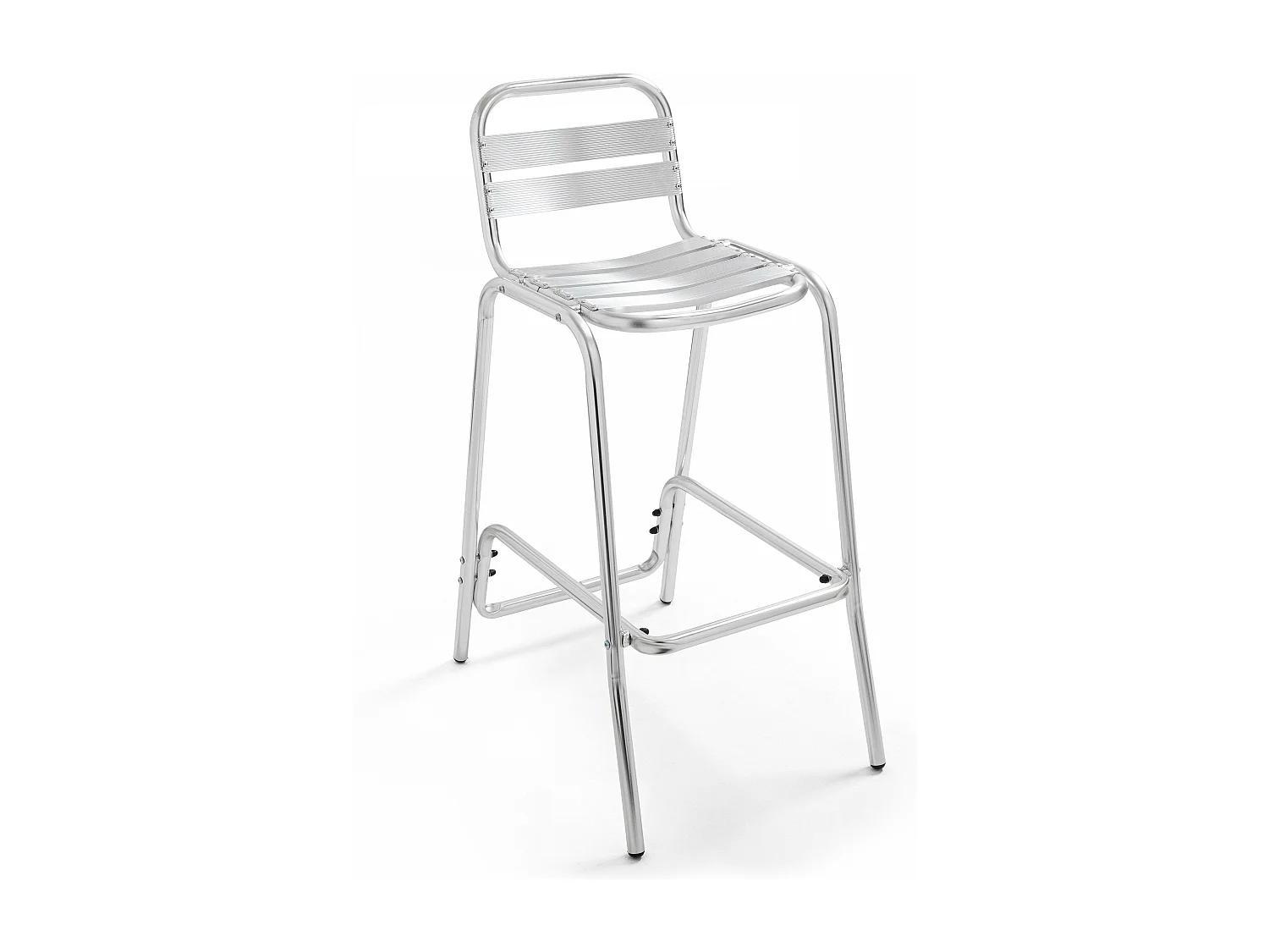 Table de jardin mange-debout et 4 chaises aluminium gris