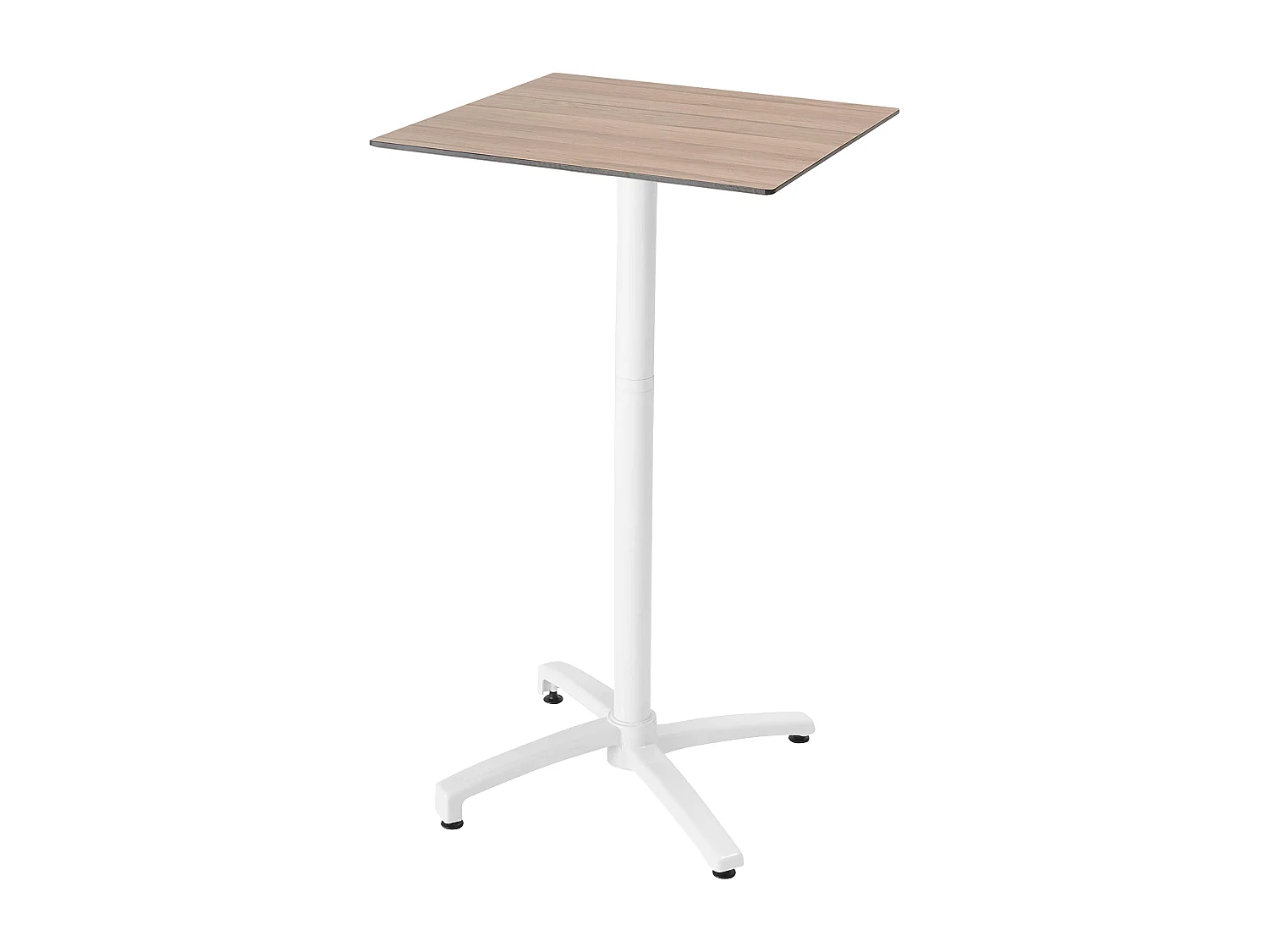 Ensemble table haute stratifié chêne clair et 2 chaises hautes blanc