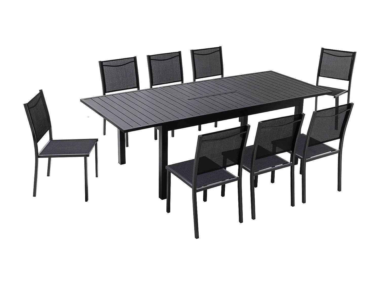 Ensemble table de jardin en aluminium avec 8 chaises
