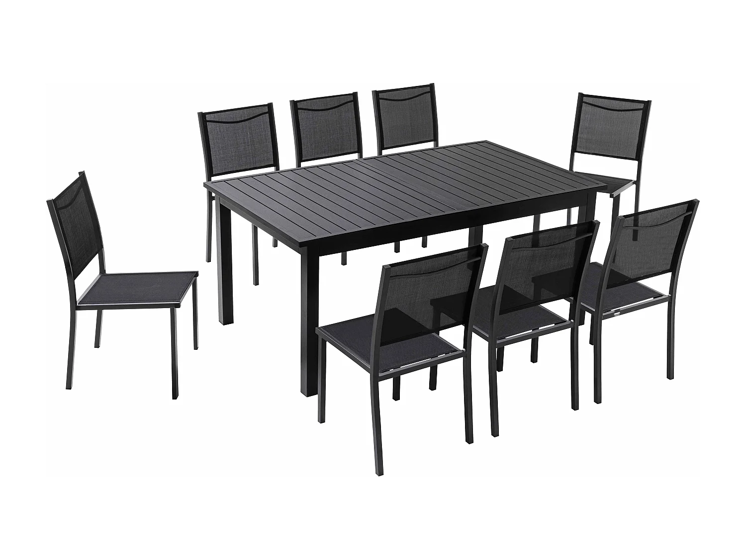 Ensemble table de jardin en aluminium avec 8 chaises
