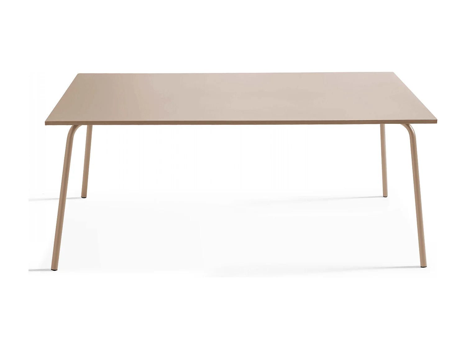 Ensemble table de jardin et 6 fauteuils en métal taupe - Palavas