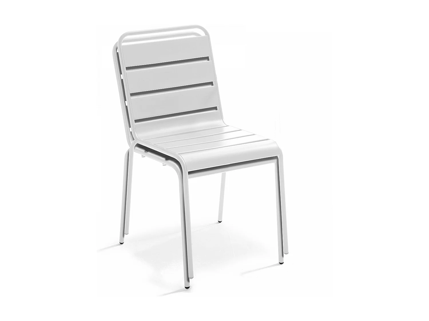 Ensemble table de jardin et 8 chaises en métal blanc - Palavas