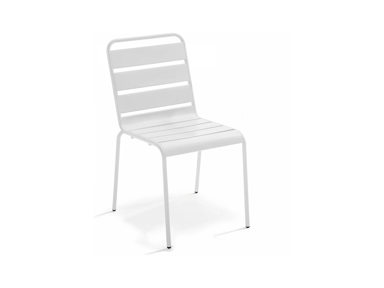 Ensemble table de jardin et 8 chaises en métal blanc - Palavas