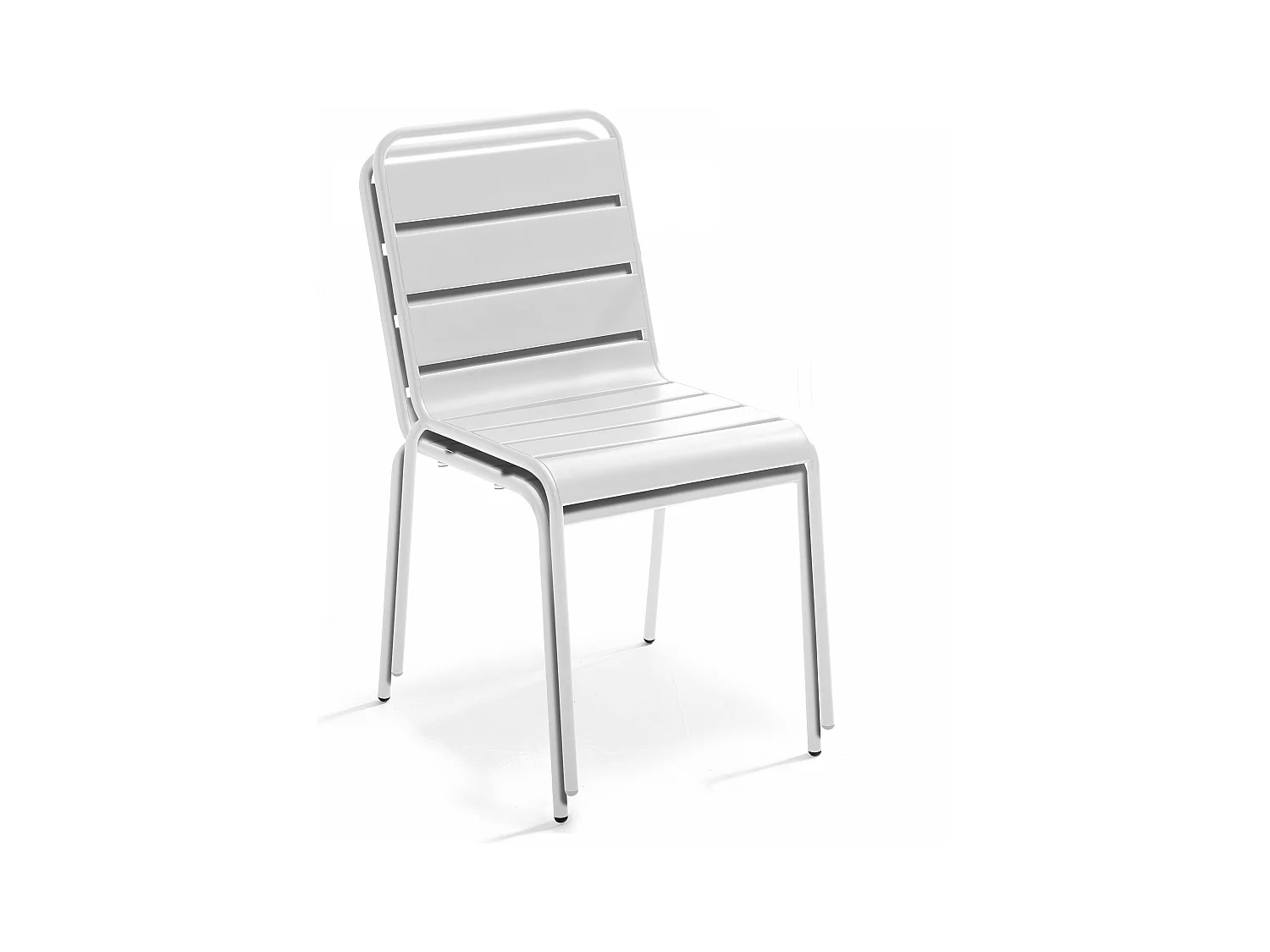 Ensemble table de jardin et 8 chaises en métal blanc - Palavas