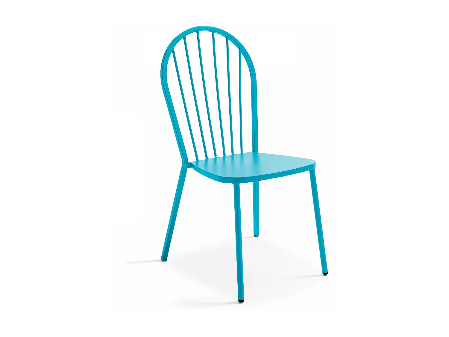 Tuinset met tafel en 8 bistrostoelen in blauw staal