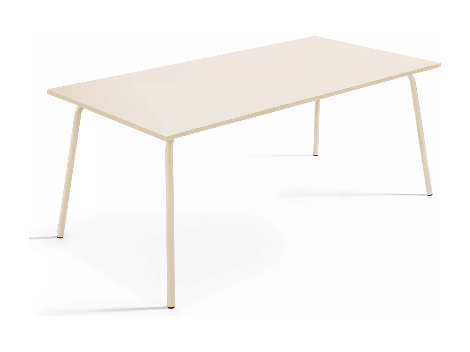 Ensemble table de jardin et 8 fauteuils en métal ivoire - Palavas