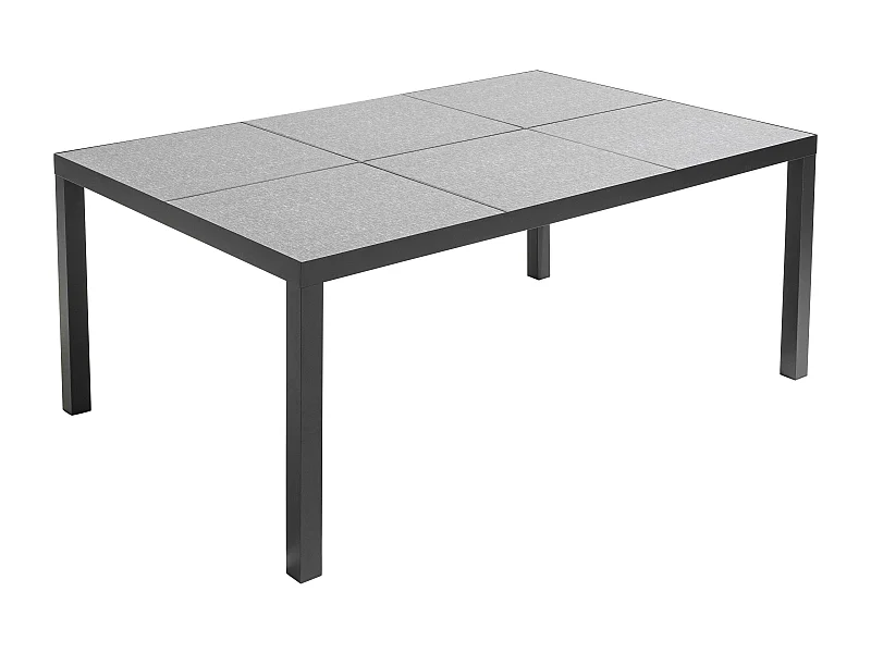 Ensemble table et chaises 10 places aluminium céramique gris - Tivoli