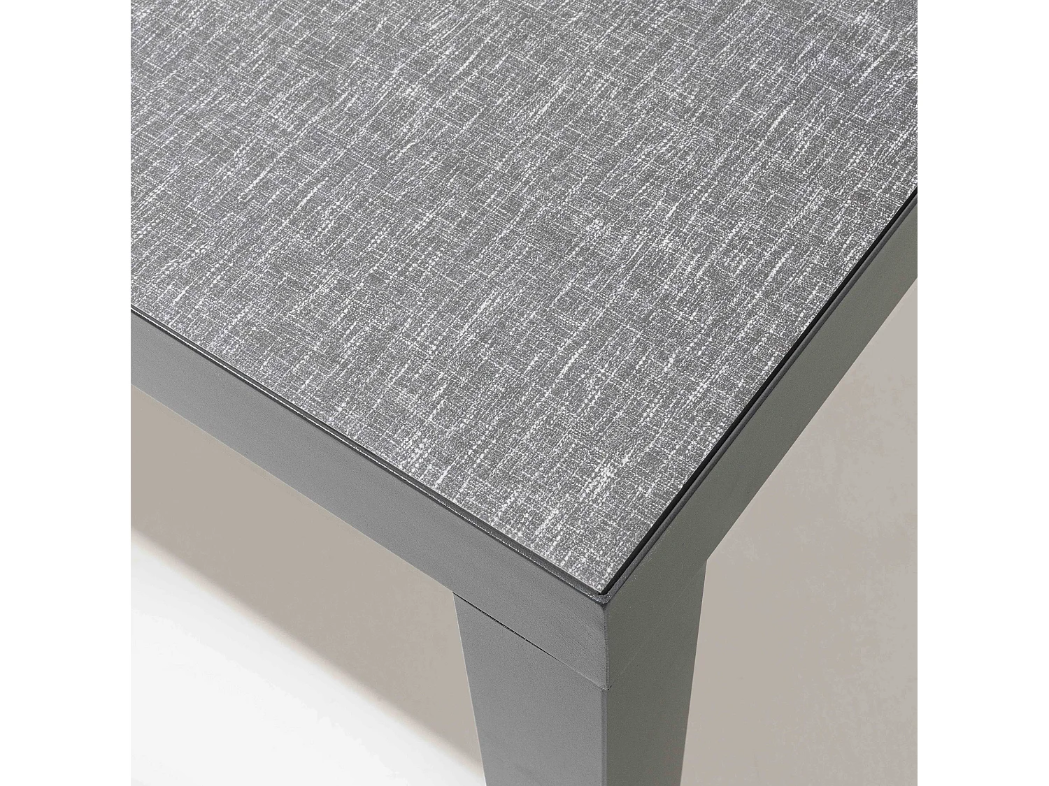 Ensemble table et chaises 10 places aluminium céramique gris - Tivoli