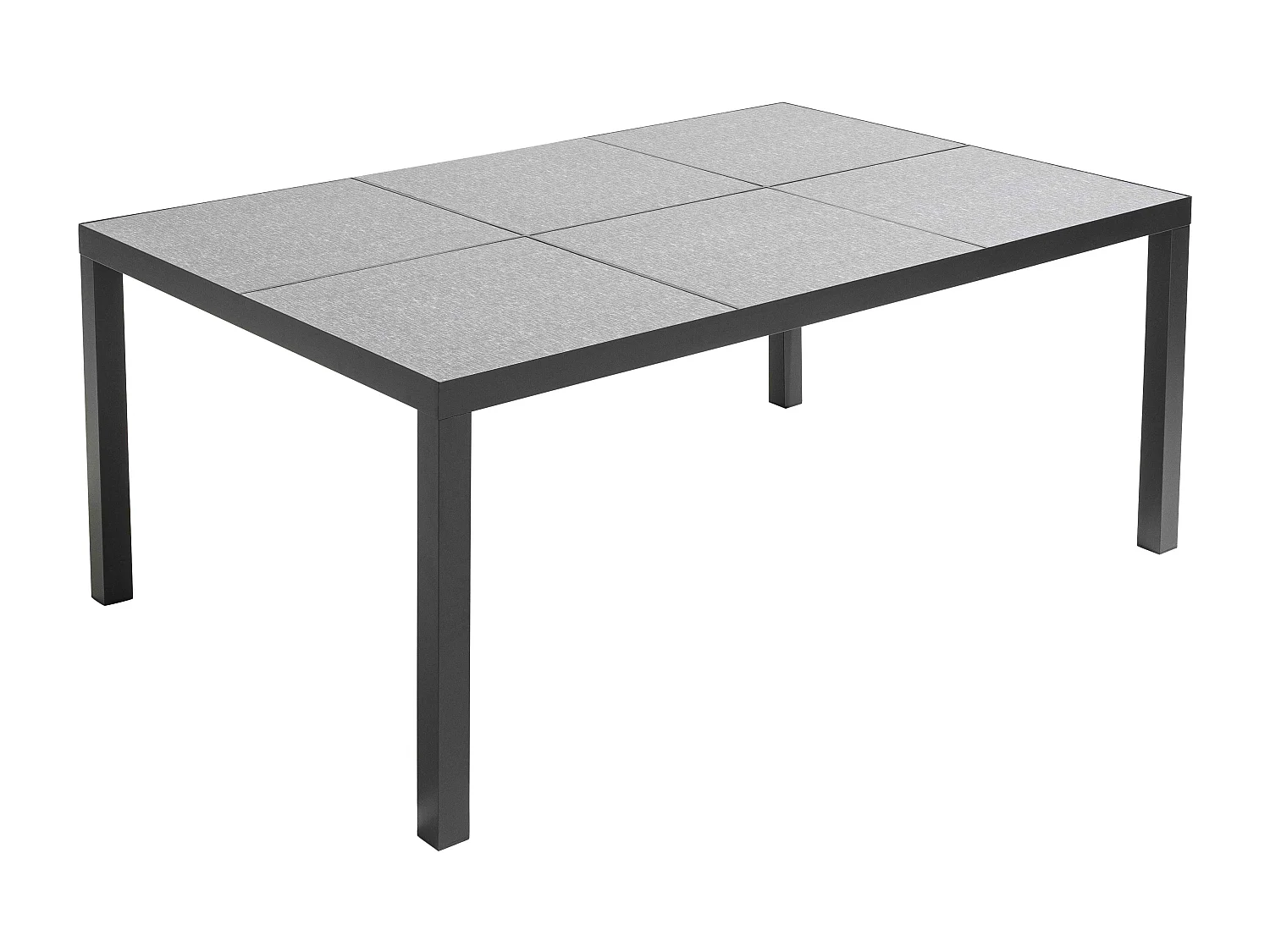 Ensemble table et chaises 10 places aluminium céramique gris - Tivoli