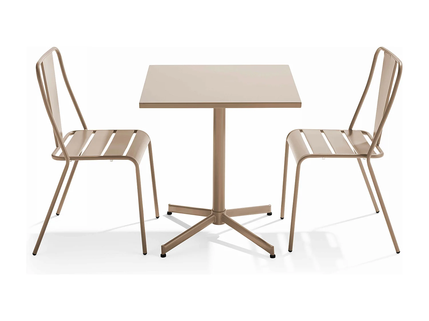 Ensemble table inclinable de jardin et 2 chaises taupe - Palavas