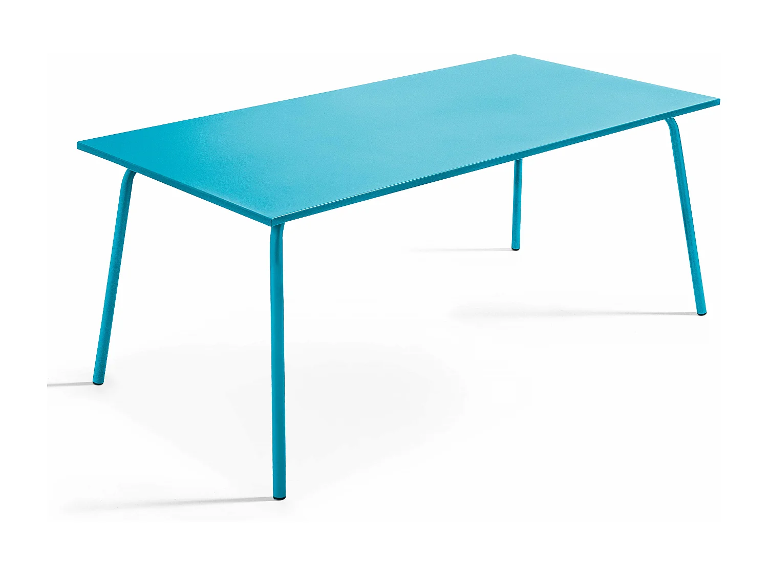 Ensemble table de jardin et 8 fauteuils en métal bleu - Palavas