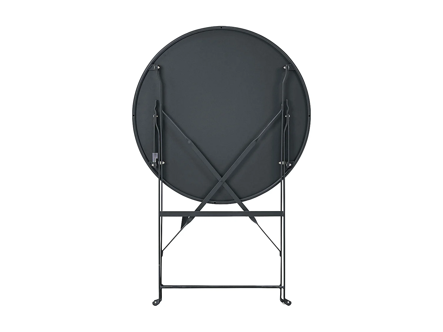 Table de terrasse ronde pliante et 2 chaises pliantes anthracite