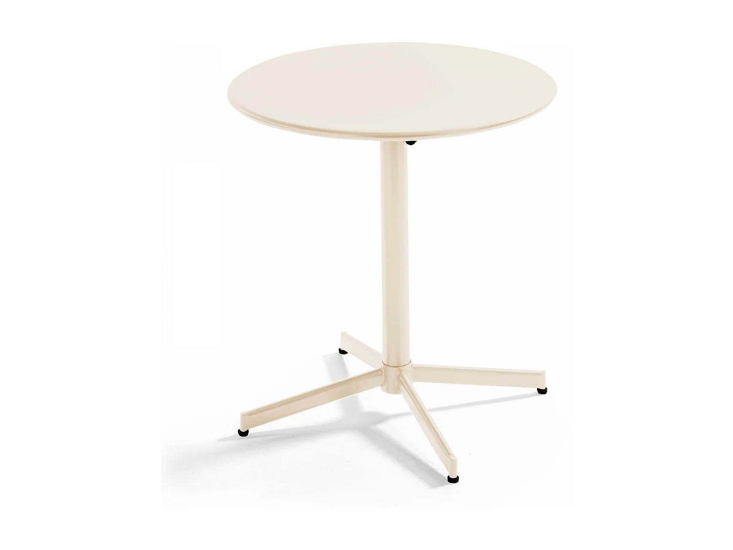 Ensemble table de jardin et 2 fauteuils métal ivoire - Palavas