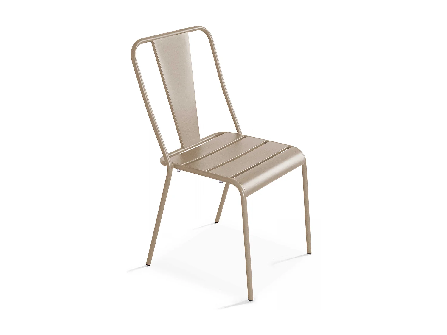 Set van een vierkante tuin tafel en 2 taupe bistro stoelen