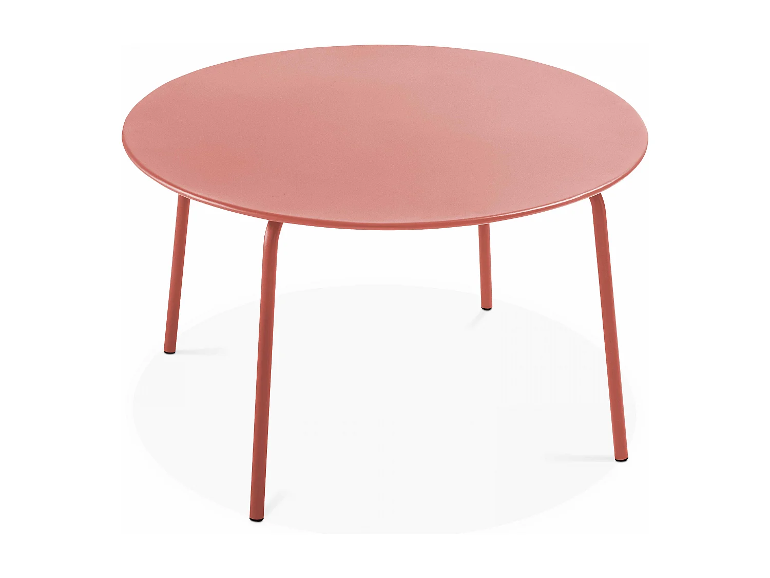 Ensemble table de jardin ronde et 6 chaises en métal argile - Palavas