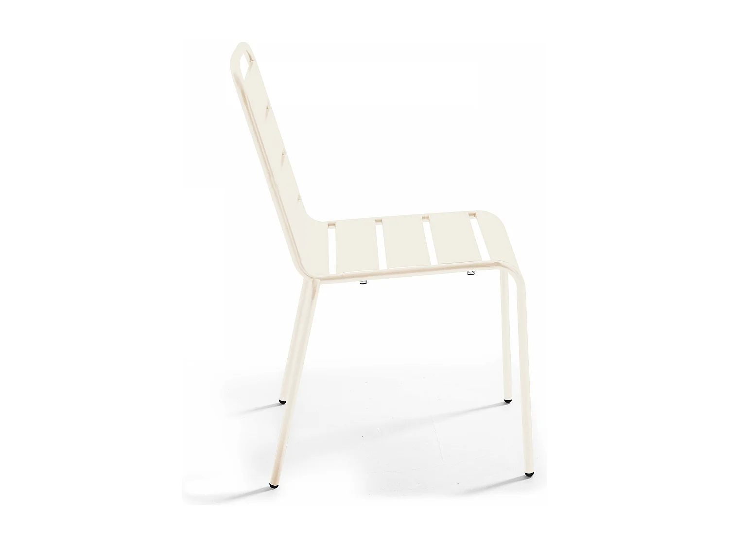 Ensemble table de jardin ronde et 2 chaises métal ivoire - Palavas