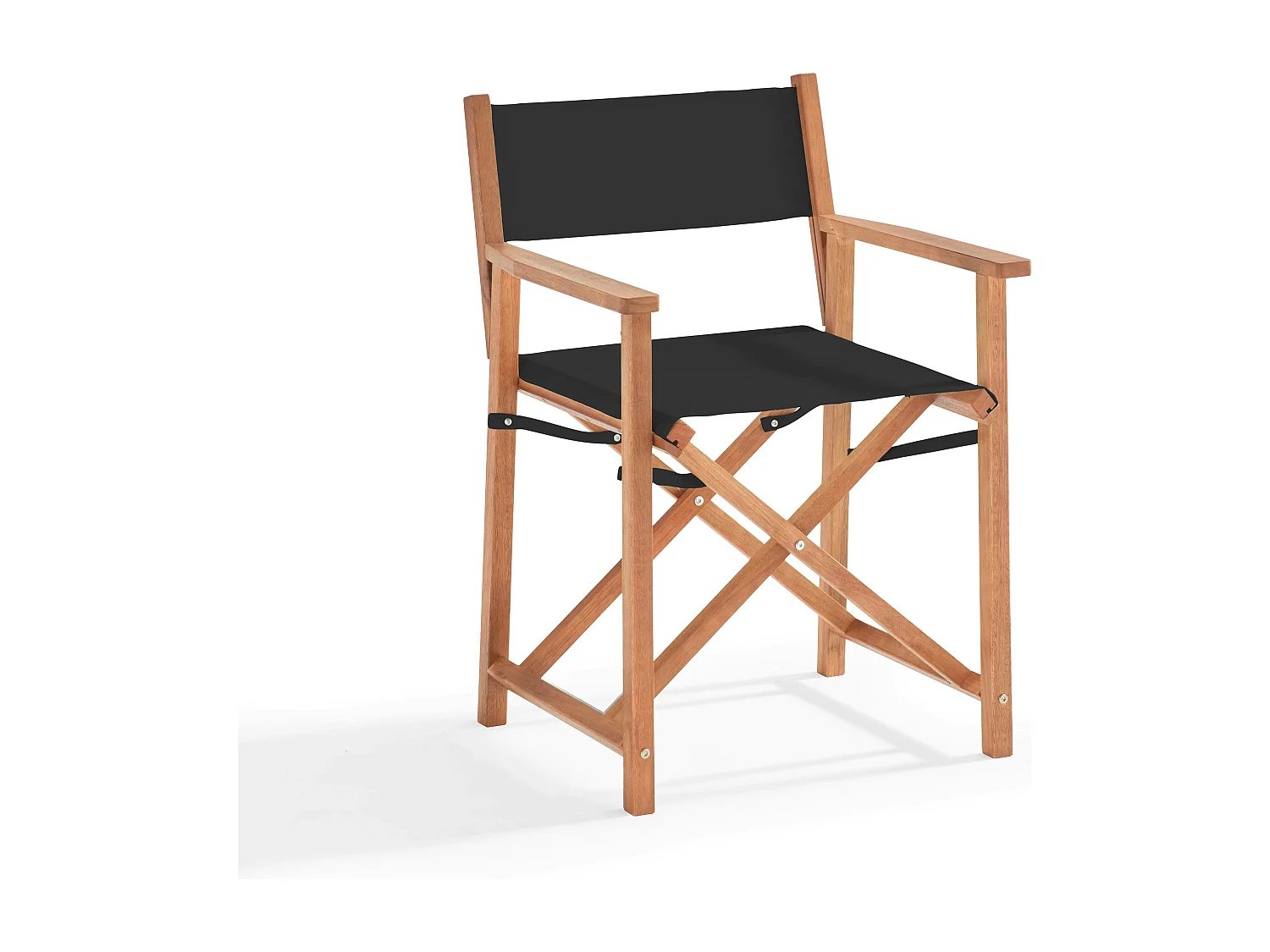 Table bistrot pliante carrée et 2 chaises pliantes noir