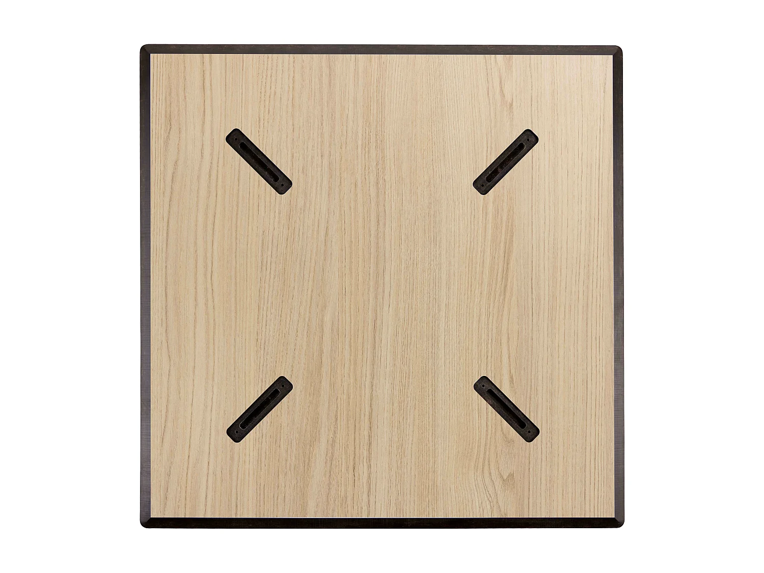 Set hoge tafel met eikenhouten laminaat en 2 hoge grijze stoelen