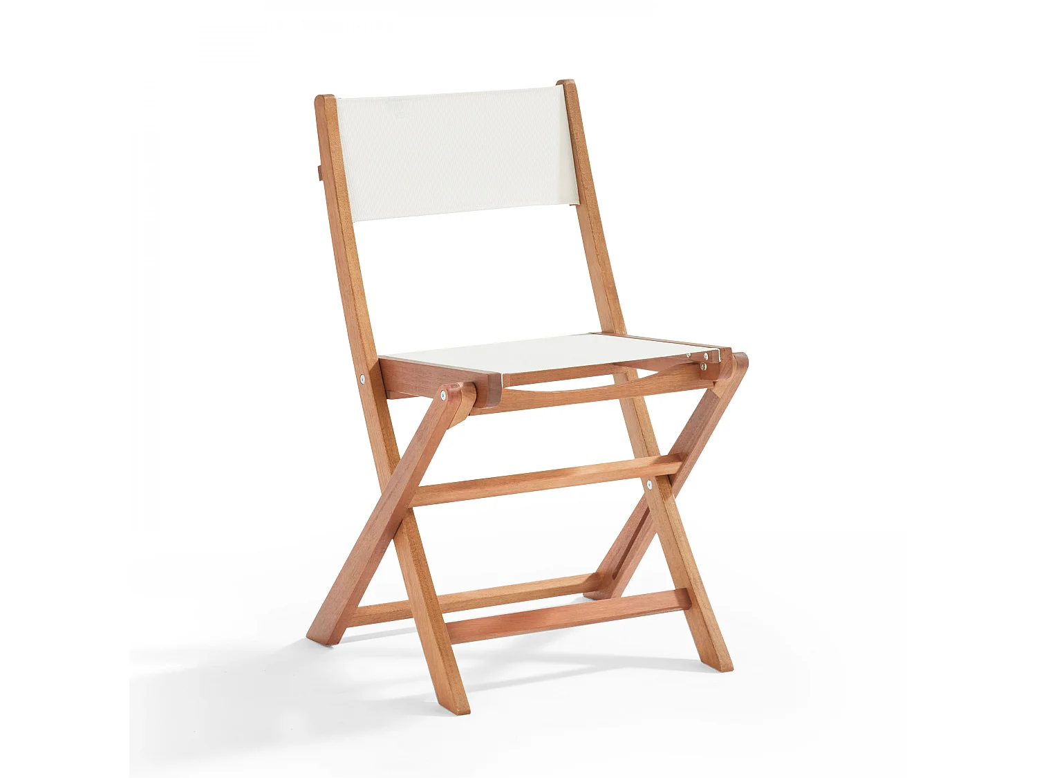 Ensemble table carrée pliante et 2 chaises pliantes blanches