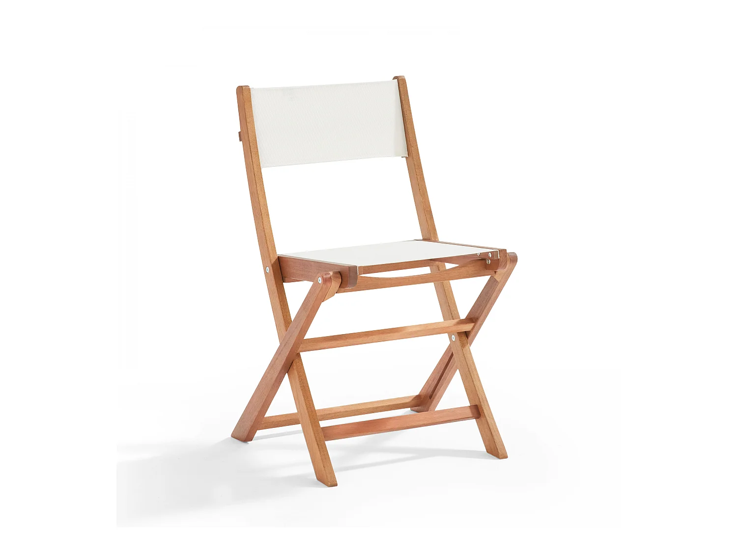 Ensemble table carrée pliante et 2 chaises pliantes blanches