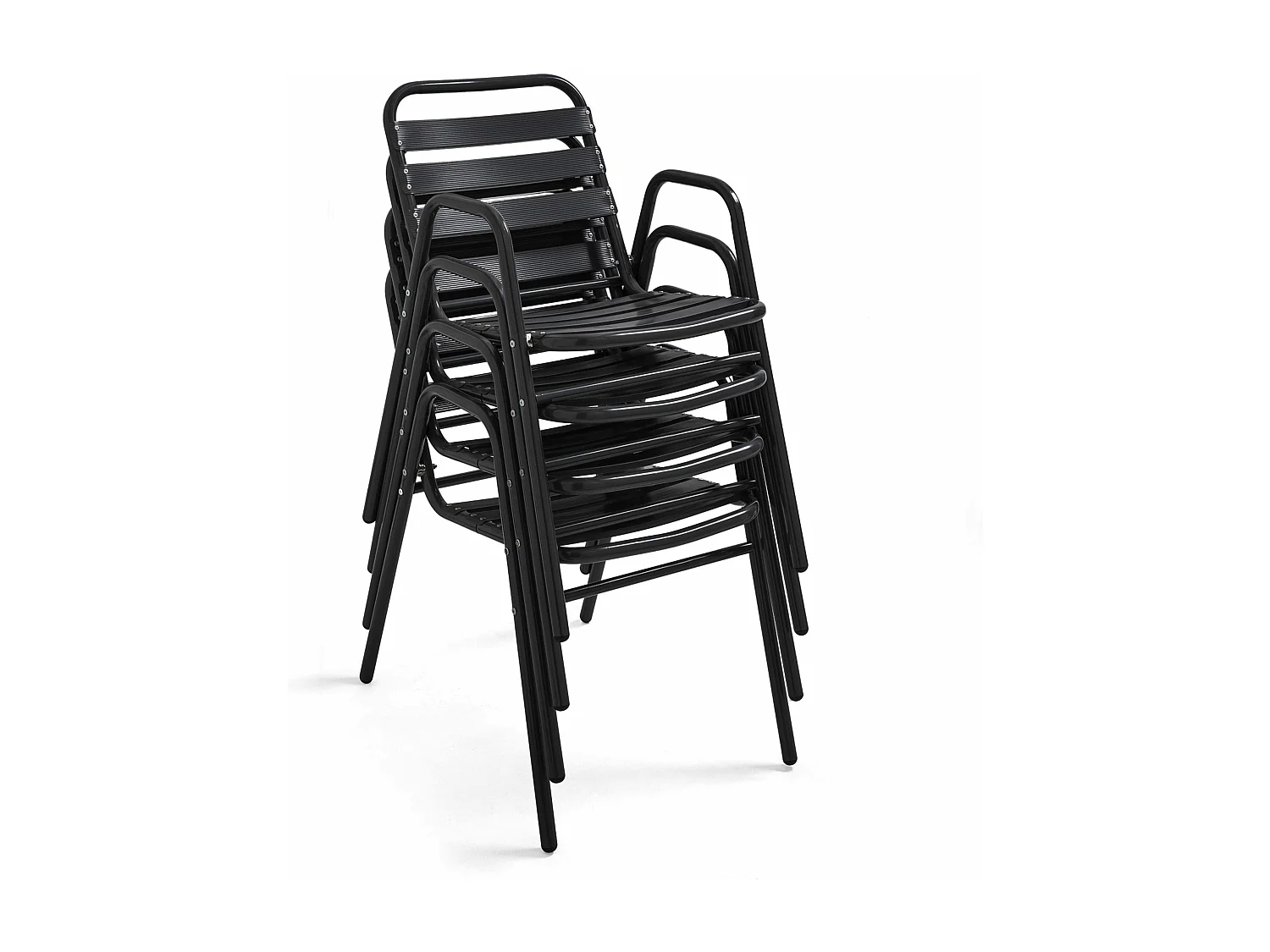 Ensemble table de jardin bistrot et 4 chaises en aluminium gris