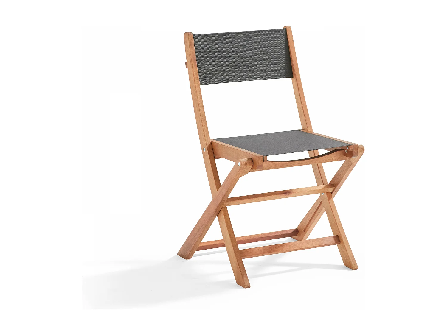 Ensemble table carrée pliante et 2 chaises pliantes noir