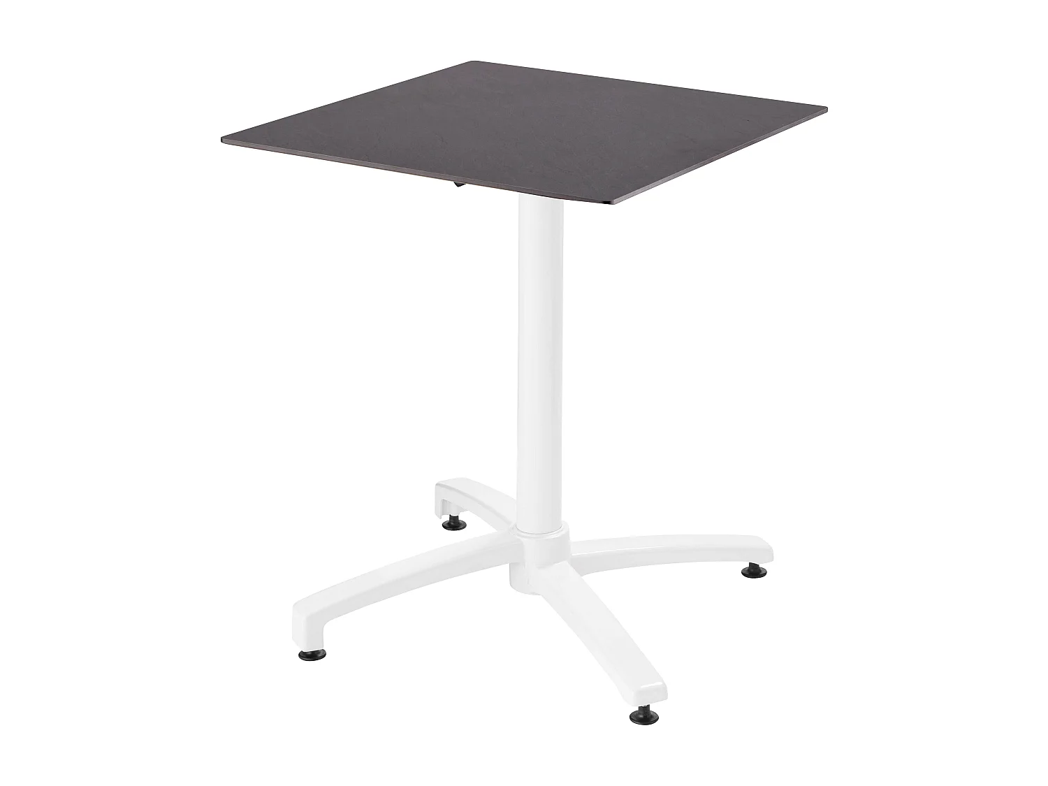 Ensemble table de terrasse stratifié ardoise et 2 fauteuils gris