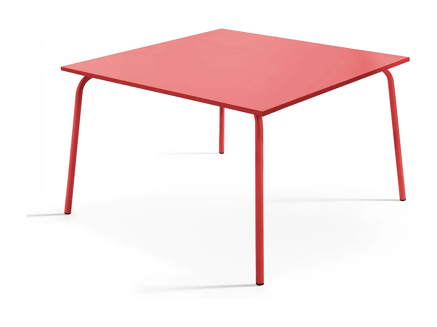 Ensemble table de jardin et 8 chaises en métal rouge - Palavas