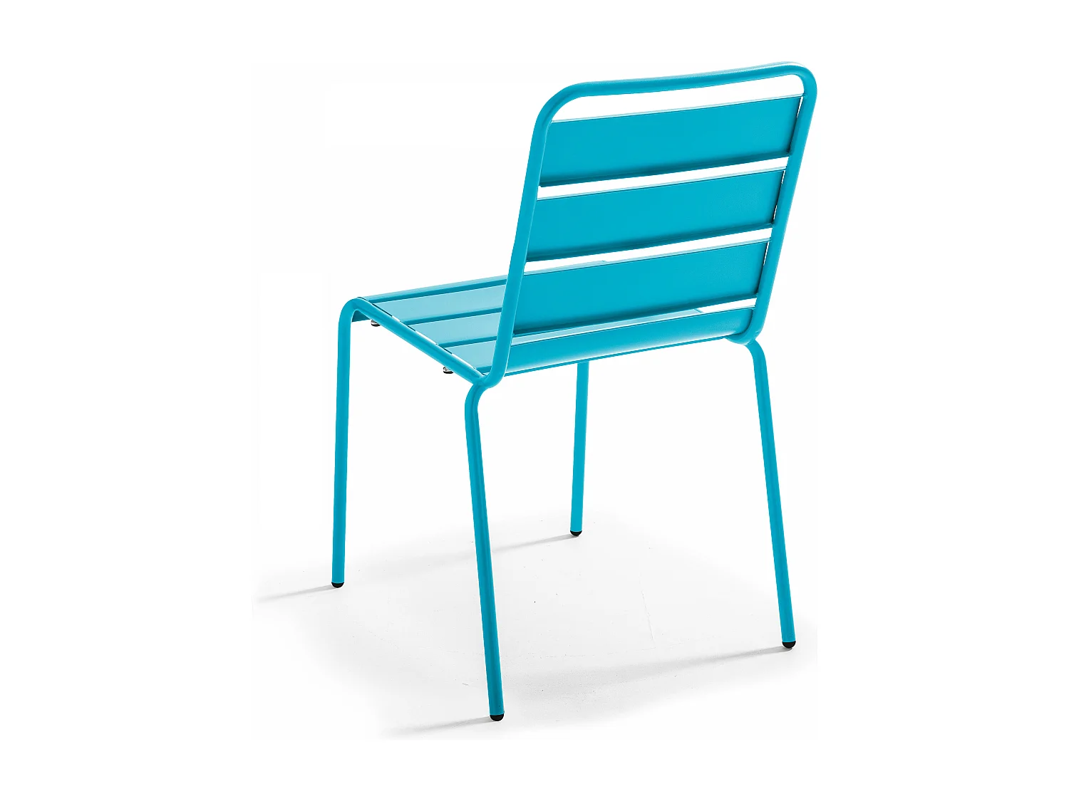 Ensemble table de jardin carrée et 2 chaises acier bleu - Palavas