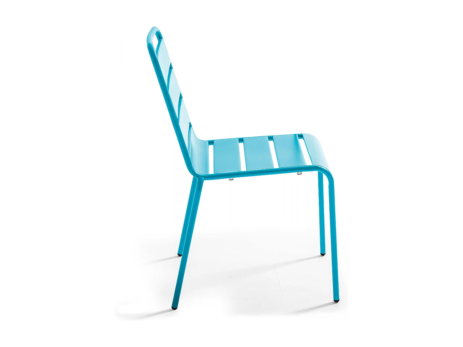 Ensemble table de jardin carrée et 2 chaises acier bleu - Palavas